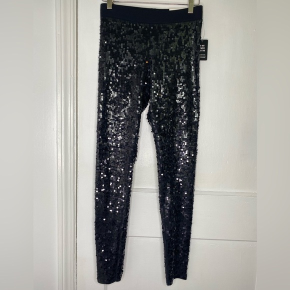 Express NWT Sequin Black Women's Skinny Legging Pants - Picture 3 of 9